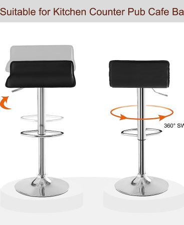 VECELO Bar Stools Set of 2, Counter Bar Stools with Swivel Bar and Adjustable Height
