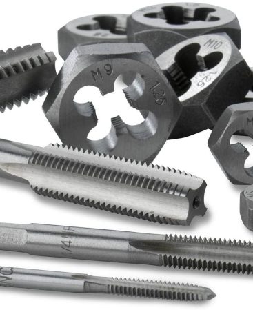 NEIKO 00908A SAE and Metric Tap and Die Set, Alloy Steel Taps and Dies with Hexagon