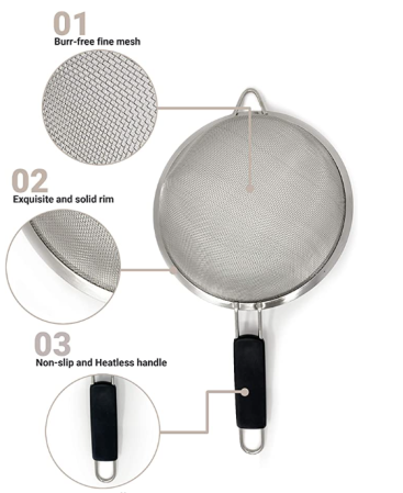 Makerstep Set of 3 Stainless Steel Fine Mesh Strainers